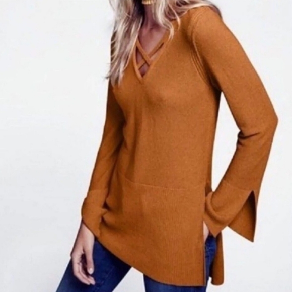 Free People Burnt Orange Sweater - Picture 1 of 7